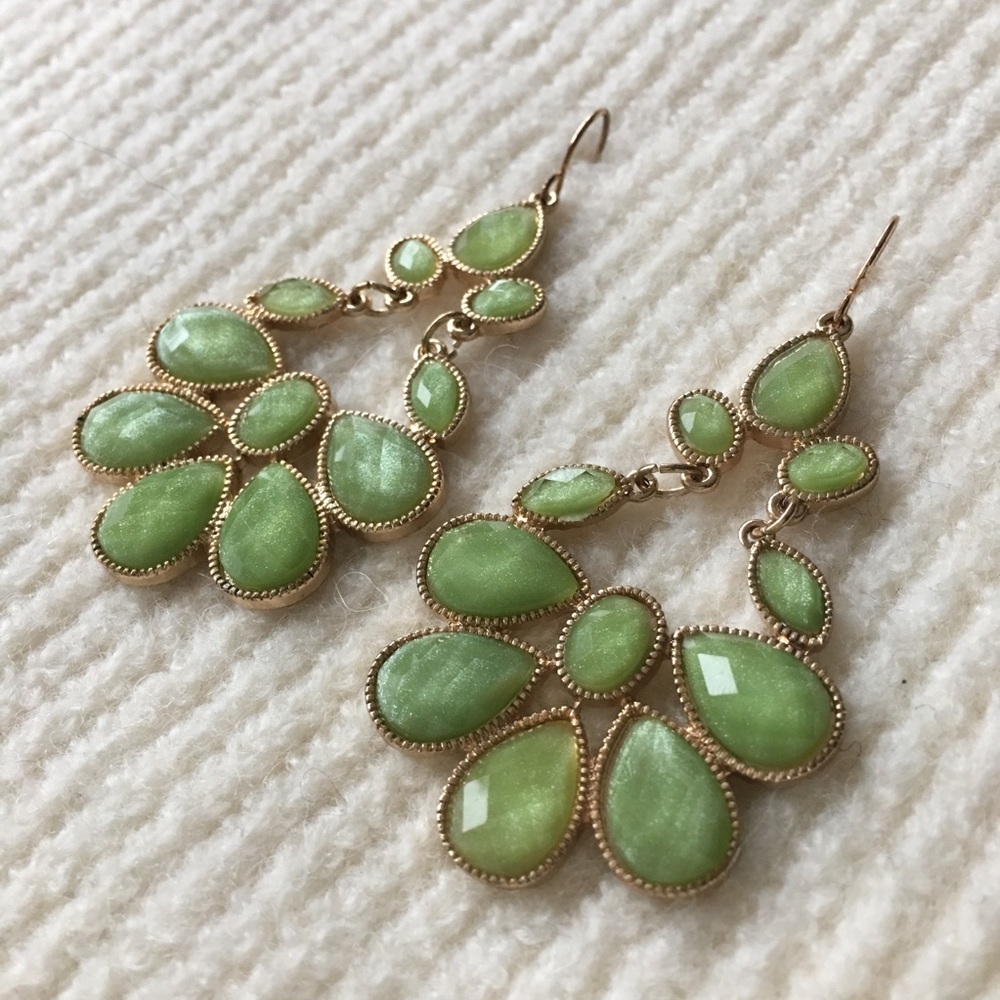 Elegant Statement Earrings: GREEN